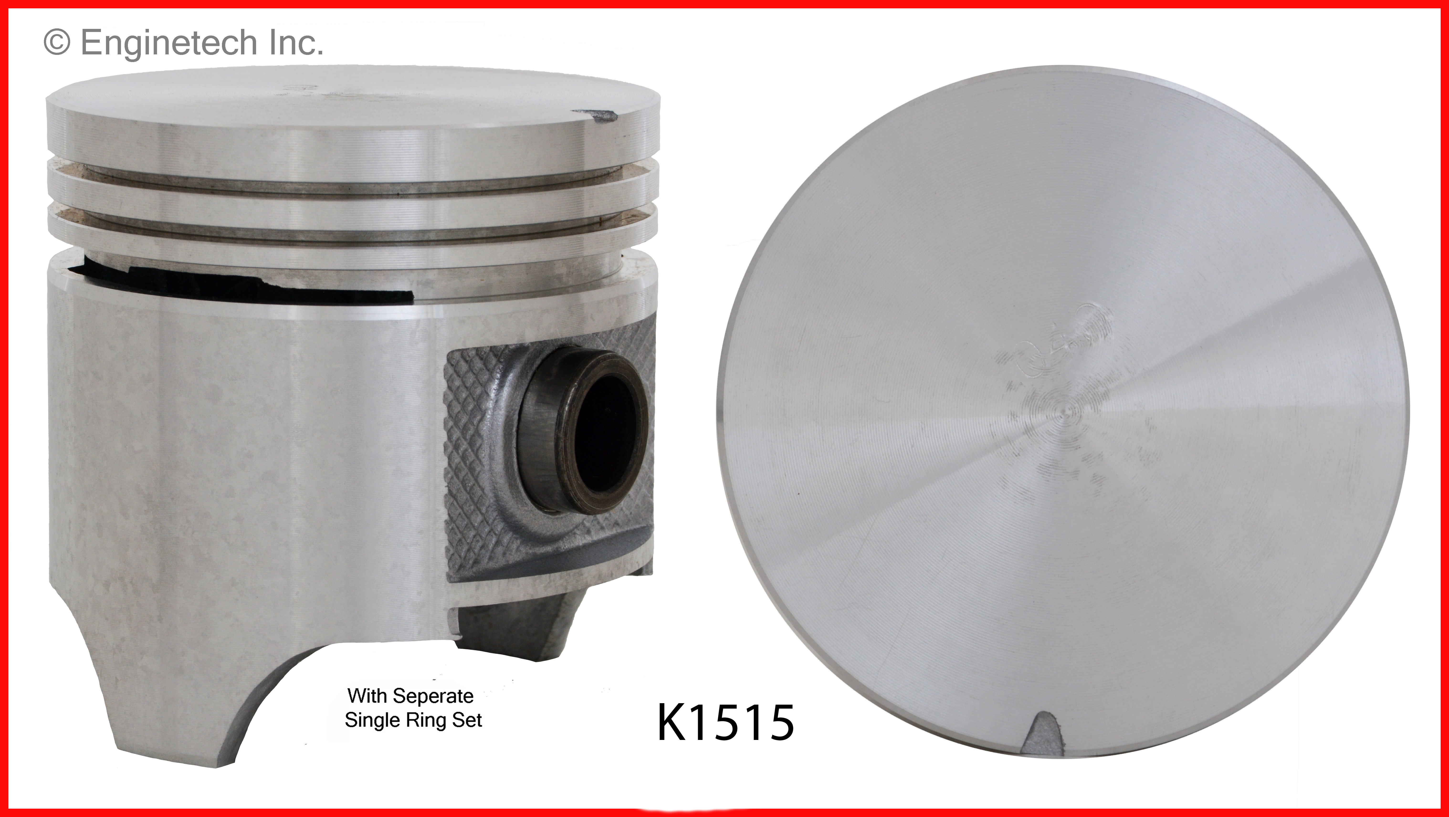 Enginetech Engine Piston Kit- With Separate Full Ring Stack - K1515(6)040